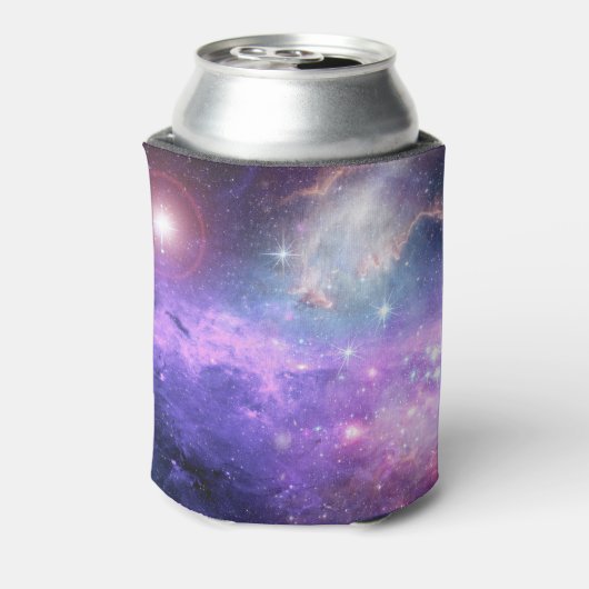 Surrealistische ruimte achtergrond, sterrenhemel. blikjeskoeler (Blikje Achterkant)