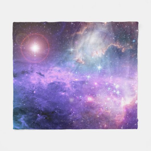 Surrealistische ruimte achtergrond, sterrenhemel. fleece deken (Voorkant (Horizontaal))