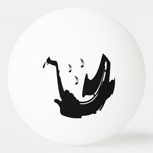 Surrealistische saxofonist pingpongbal (Voorkant)