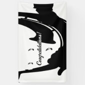 Surrealistische saxofoon spelen Gefeliciteerd Spandoek (Verticaal)