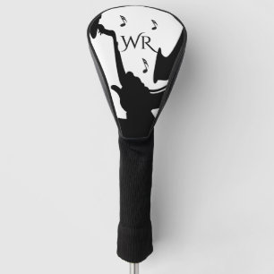 Surrealistische Saxofoon Speler Monogram Initiaal Golfheadcover