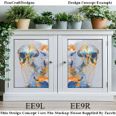 Surrealistische schedel in de oceaan, Waterverf EE Tissuepapier