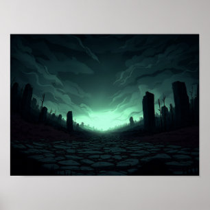 Surrealistische Science-Fictionboerderij met Illus Poster