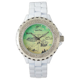 Surrealistische Silouette 'Imagine If' Horloge