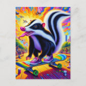 Surrealistische skateboarden Skunk Briefkaart (Voorkant)