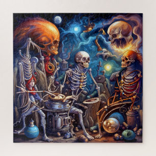 Surrealistische skeletten II Legpuzzel