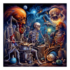 Surrealistische skeletten II Perfect Poster