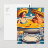 Surrealistische soep hot tub briefkaart (Voorkant / Achterkant)