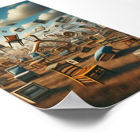 Surrealistische speeltuin - Heldere primaire kleur Poster (Hoek)