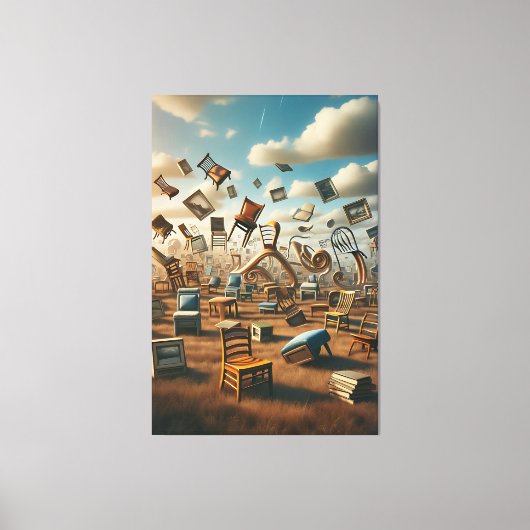 Surrealistische speeltuin - Oversized objecten Canvas Afdruk (Voorkant)
