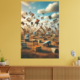 Surrealistische speeltuin - Oversized objecten Canvas Afdruk