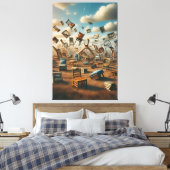 Surrealistische speeltuin - Oversized objecten Canvas Afdruk (Insitu (Slaapkamer))