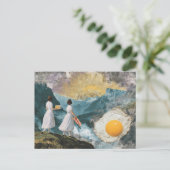 Surrealistische spek en eieren in de bergen briefkaart (Staand voorkant)