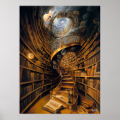 Surrealistische Spiraal Bibliotheek met Eindeloze Poster (Voorkant)