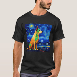 Surrealistische Sterrennacht Jindo Dog T-shirt