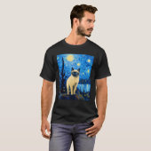Surrealistische Sterrennacht Siamese Kat T Shirt (Voorkant volledig)