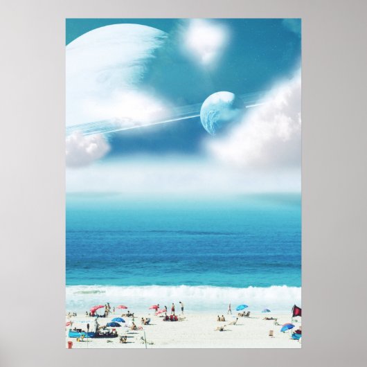 Surrealistische strandfoto afbeelding poster (Voorkant)