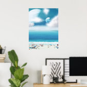 Surrealistische strandfoto afbeelding poster (Thuiskantoor)