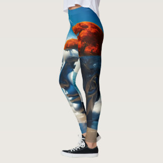 Surrealistische strandscènes leggings
