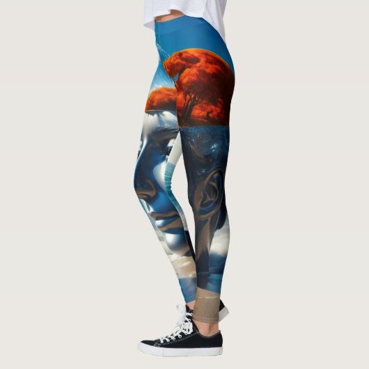 Surrealistische strandscènes leggings (Links)