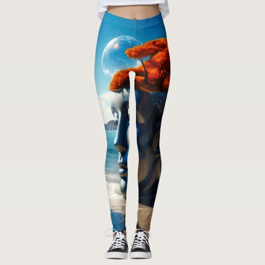 Surrealistische strandscènes leggings (Voorkant)