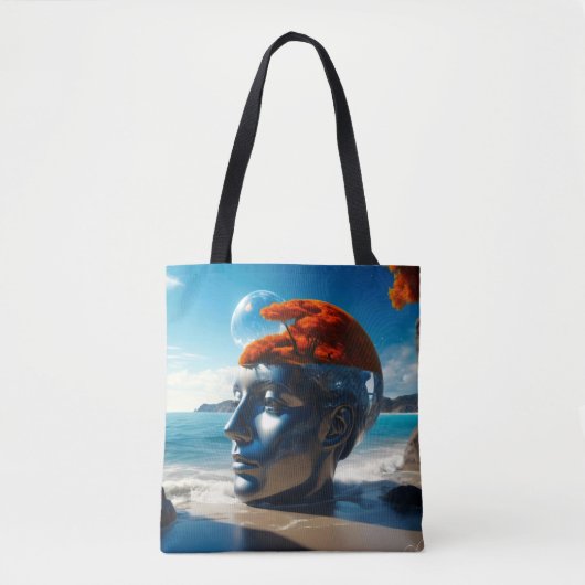 Surrealistische strandscènes tote bag (Voorkant)
