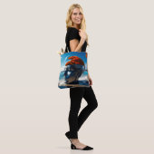 Surrealistische strandscènes tote bag (Op model)
