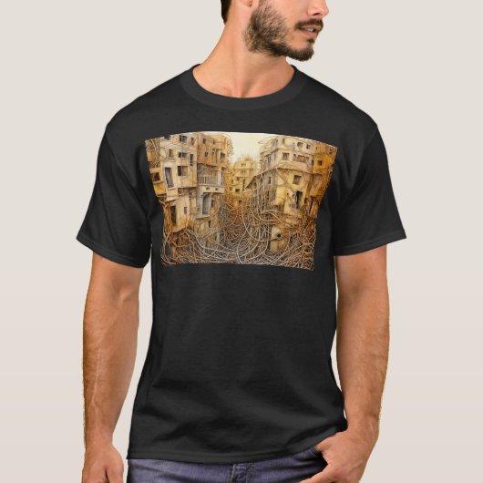 Surrealistische Tangled City T-shirt (Voorkant)