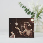 Surrealistische thee met het konijn briefkaart (Staand voorkant)