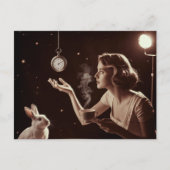 Surrealistische thee met het konijn briefkaart (Voorkant)