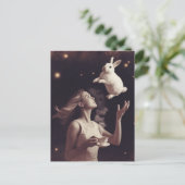 Surrealistische thee met het witte konijn briefkaart (Staand voorkant)