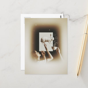 Surrealistische thee met het witte konijn briefkaart