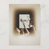 Surrealistische thee met het witte konijn briefkaart (Voorkant)