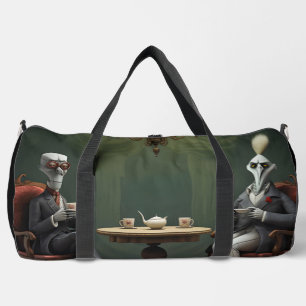 Surrealistische thee tijd aan de vreemde kant. 10 plunjezak