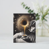 Surrealistische theetijd met bijen briefkaart (Staand voorkant)