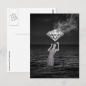 Surrealistische theetijd met diamant zwart en wit briefkaart (Voorkant / Achterkant)