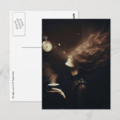 Surrealistische theetijd sepia briefkaart (Voorkant / Achterkant)