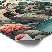 Surrealistische traditionele Chinese landschapskun Poster (Hoek)