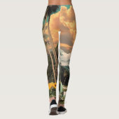 Surrealistische Tropische Vallei Met Palmbomen Leggings (Achterkant)
