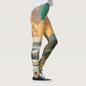Surrealistische Tropische Vallei Met Palmbomen Leggings (Rechts)
