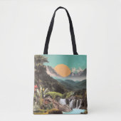 Surrealistische Tropische Vallei Met Watervallen Tote Bag (Voorkant)