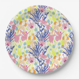 Surrealistische tuin papieren bordje