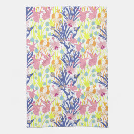 Surrealistische tuin theedoek