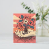 Surrealistische Tuinders Hand met oog Briefkaart (Staand voorkant)