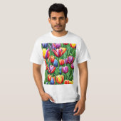 Surrealistische tulpen t-shirt (Voorkant volledig)