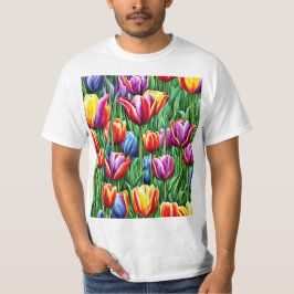 Surrealistische tulpen t-shirt