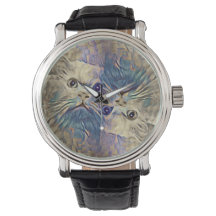 Surrealistische Turkse kattenportret ... horloge