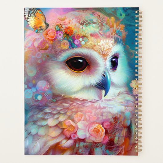 Surrealistische Uil Fantasy Kunst Planner (Achterkant)