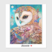 Surrealistische Uil Fantasy Kunst Sticker (Vel)