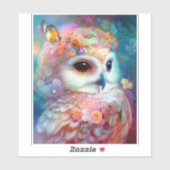 Surrealistische Uil Fantasy Kunst Sticker (Vel)